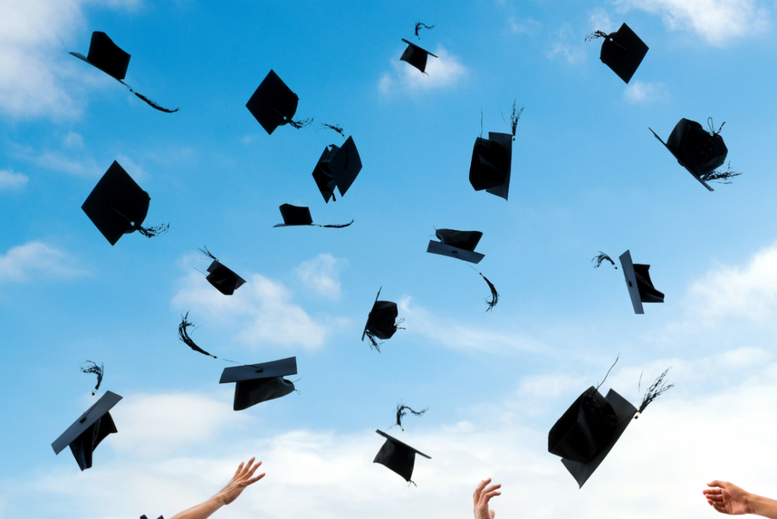 Graduation cap toss